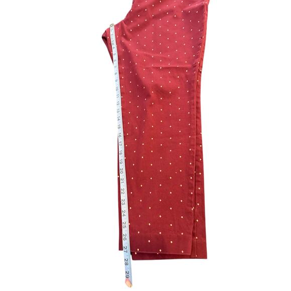Old Navy Plus Burgundy Rose Gold Polka Dot Work Pixie Ankle Pants Size 20 - Picture 13 of 14